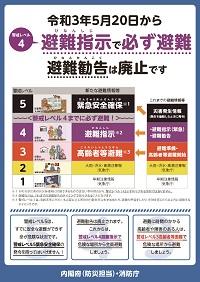 「新たな避難情報に関するポスター・チラシ」内閣府(防災担当)・消防庁 「新たな避難情報に関するポスター・チラシ」内閣府(防災担当)・消防庁
